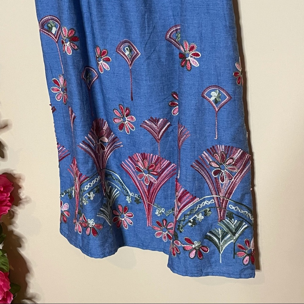 Hayden Girl Floral Embroidered Chambray Dress - Picture 6 of 16